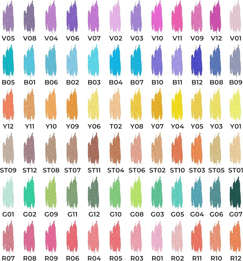 ZSCM Retractable Glitter Gel Pens,72 Colors Large Capacity Multicolor Glitter Metallic Gel Ink Pens, 1 mm Fine Point Smooth Writing Color Pens for Adult Coloring Book Note Taking Aesthetic Art Supplies - Image 4